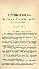 Cover of Field experiments with oats, 1890