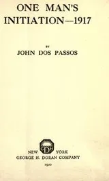 Cover of One man's initiation--1917