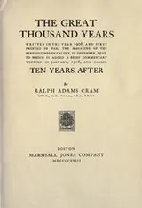 Cover of The great thousand years written in the year 1908