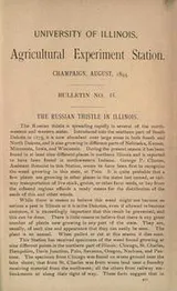 Cover of The Russian thistle in Illinois