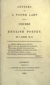 Cover of Letters to a young lady on a course of English poetry