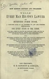 Cover of Wells' Every man his own lawyer and business form book