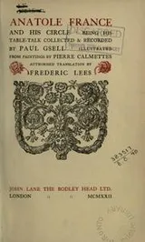 Cover of Anatole France and his circle