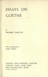 Cover of Essays on Goethe