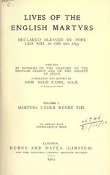 Cover of Lives of the English martyrs