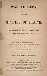 Cover of War, cholera, and the Ministry of health