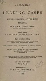 Cover of A selection of leading cases on various branches of the law