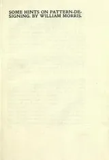 Cover of Some hints on pattern-designing