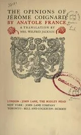 Cover of The opinions of Je ro me Coignard