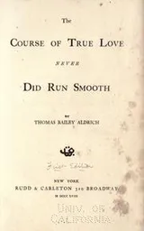Cover of The course of true love never did run smooth