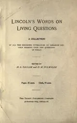 Cover of Lincoln's words on living questions