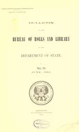 Cover of Calendar of the correspondence of Thomas Jefferson