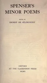 Cover of Spenser's minor poems