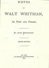 Cover of Notes on Walt Whitman, as poet and person