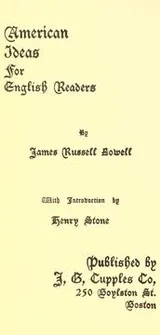 Cover of American ideas for English readers