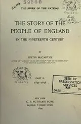 Cover of The story of the people of England in the nineteenth century