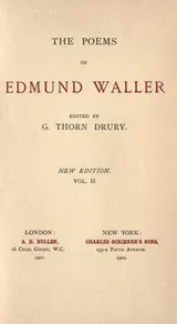 Cover of The poems of Edmund Waller
