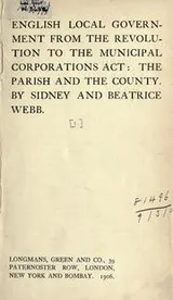 Cover of English local government, from the Revolution to the Municipal Corporations Act