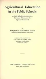 Cover of Agricultural education in the public schools