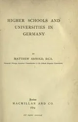Cover of Higher schools and universities in Germany