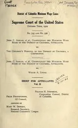 Cover of District of Columbia minimum wage cases..