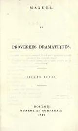 Cover of Manuel de proverbes dramatiques
