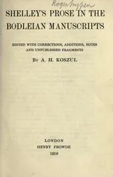 Cover of Shelley's prose in the Bodleian manuscripts