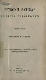 Cover of Petronii Satirae et Liber Priapeorvm