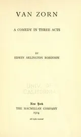 Cover of Van Zorn, a comedy in three acts