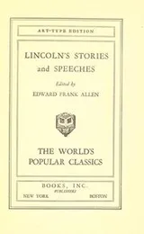Cover of Lincoln's stories and speeches