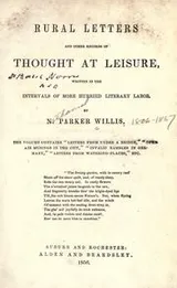 Cover of Rural letters and other records of thought at leisure