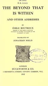 Cover of The beyond that is within, and other addresse