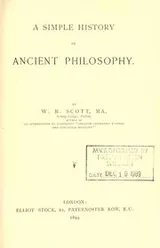 Cover of A simple history of ancient philosophy