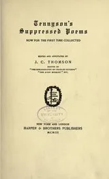 Cover of Tennyson's suppressed poems