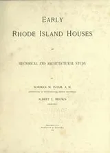 Cover of Early Rhode Island houses