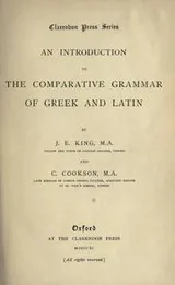 Cover of An introduction to the comparative grammar of Greek and Latin