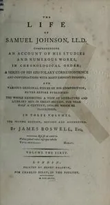 Cover of The life of Samuel Johnson, LL.D., including A journal of a tour to the Hebrides