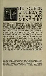 Cover of The Queen of Sheba & her only son Menyelek