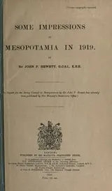 Cover of Some impressions of Mesopotamia in 1919