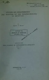 Cover of Studies on chromosomes