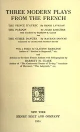 Cover of Three modern plays from the French