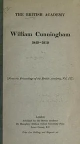 Cover of William Cunningham, 1849-1919