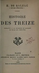 Cover of Histoire des Treize