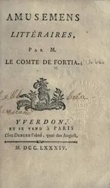Cover of Amusemens littéraires par le comte de Fortia