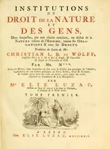 Cover of Institutiones juris naturae et gentium