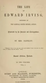 Cover of The life of Edward Irving, minister of the National Scotch Church, London