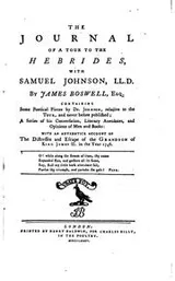 Cover of The journal of a tour to the Hebrides with Samuel Johnson