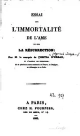 Cover of Essai sur l'immortalité de l'âme et sur la résurrection