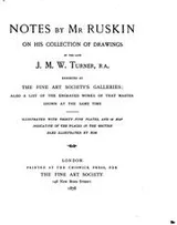 Cover of Notes by Mr. Ruskin on his drawings by the late J.M.W. Turner, R.A