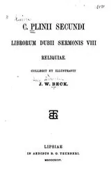Cover of C.Plinii Secundi Librorum dubii sermonis VIII reliquiae